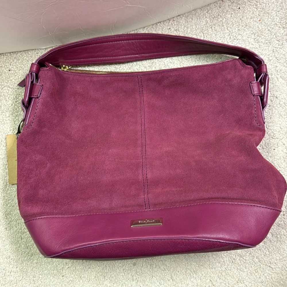 NEW!! Women’s Cole Haan Bucket Hobo Leyden II Winery Suede Bag
